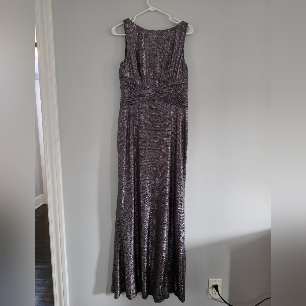 Ralph Lauren Metallic Gray Maxi Dress